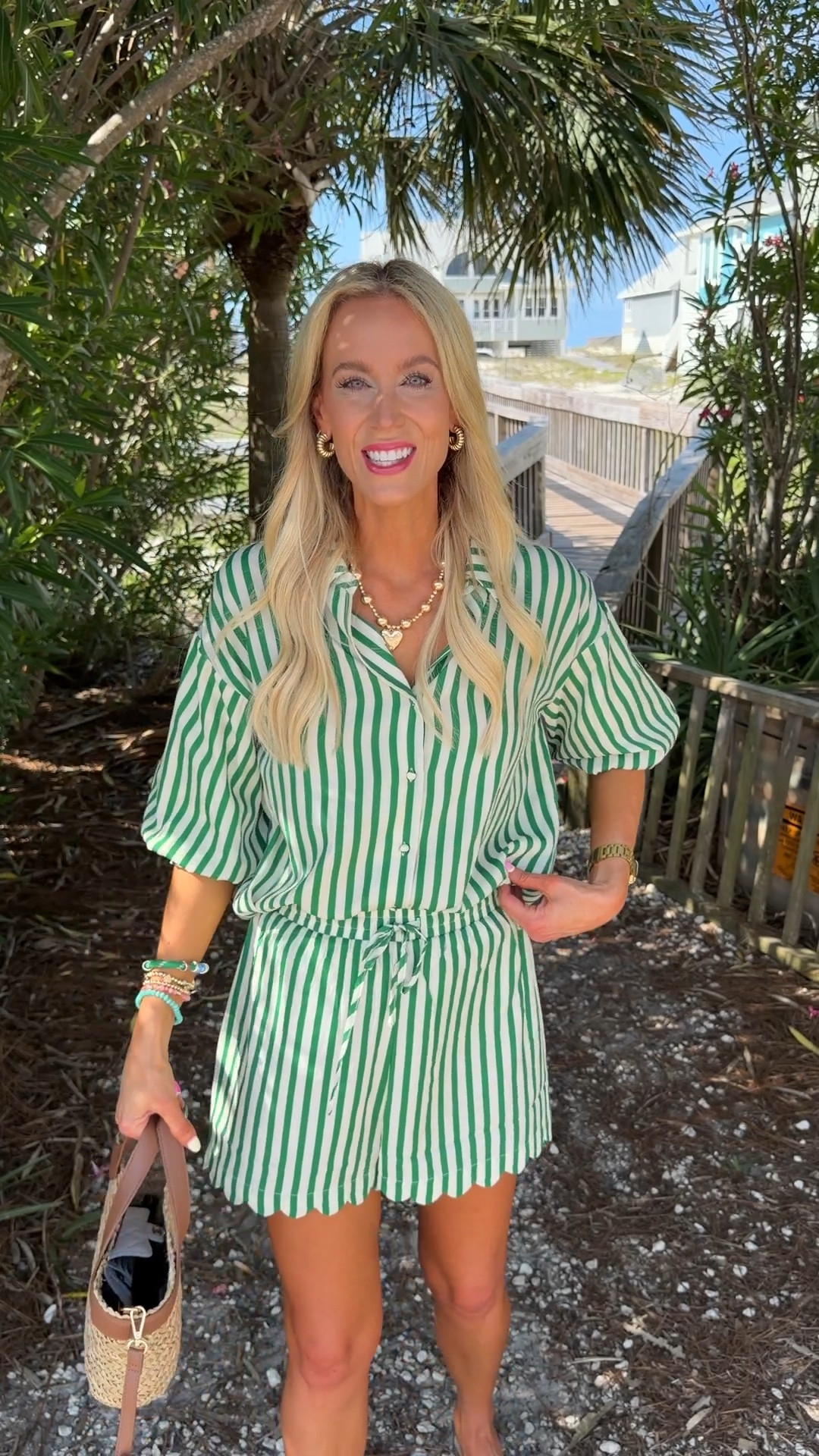 The cutest striped scallop matching short set from the @Avara collection! Use my code AMYANN15 for a discount