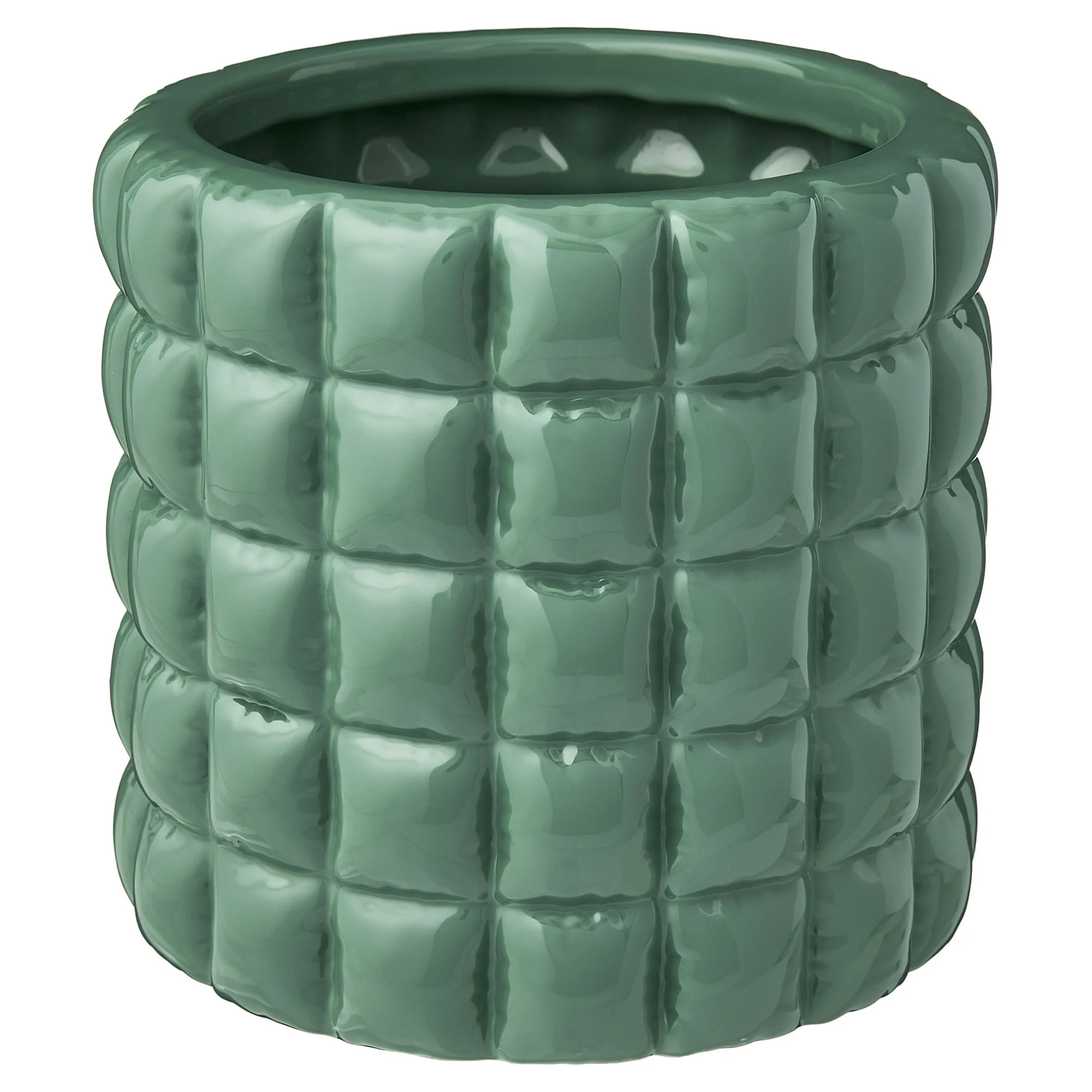 Mainstays Nova 6.25" x 6.25" x 6" Round Green Ceramic Planter | Walmart (US)
