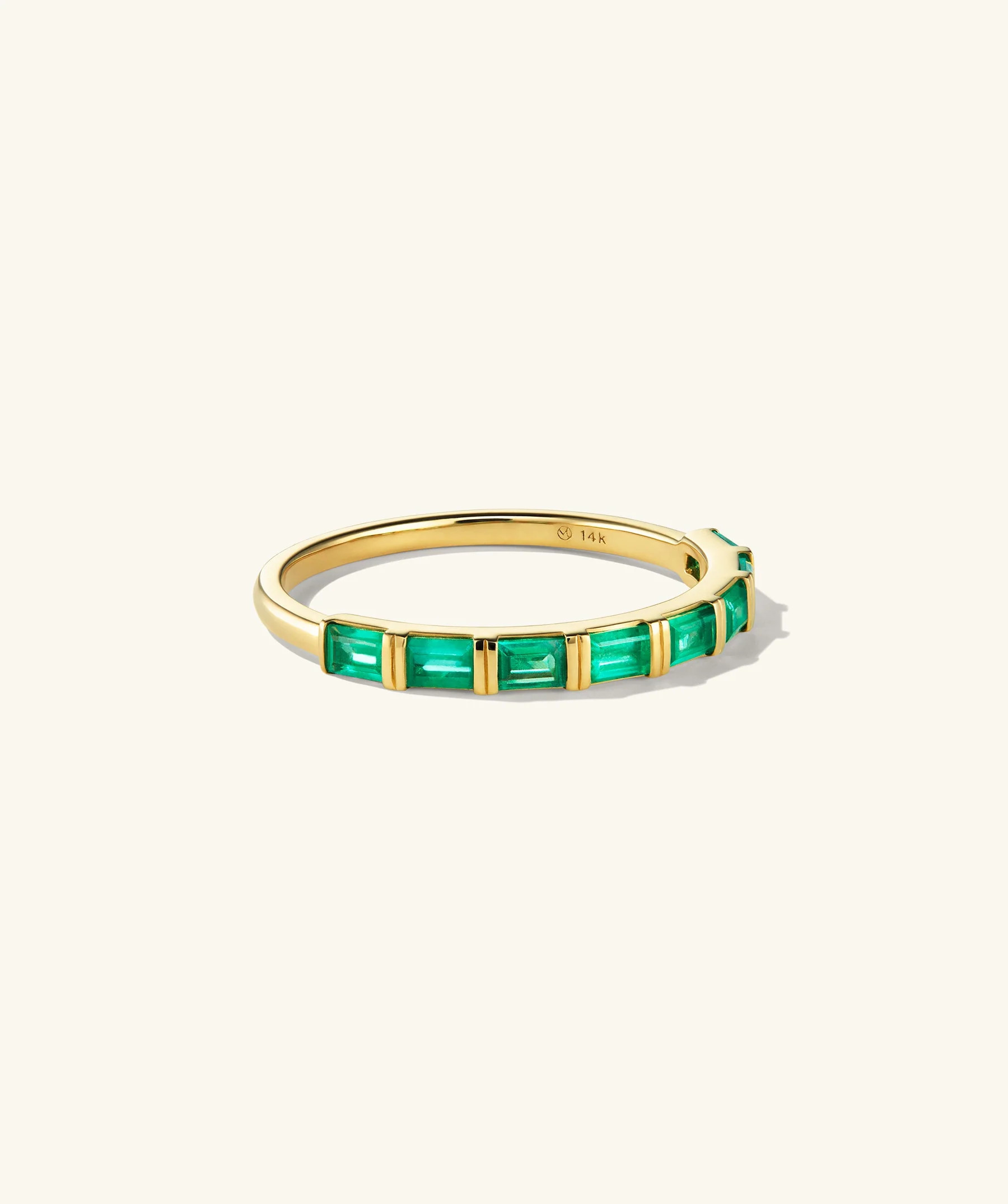 Baguette Emerald Half Eternity Band | Mejuri Fine Crew