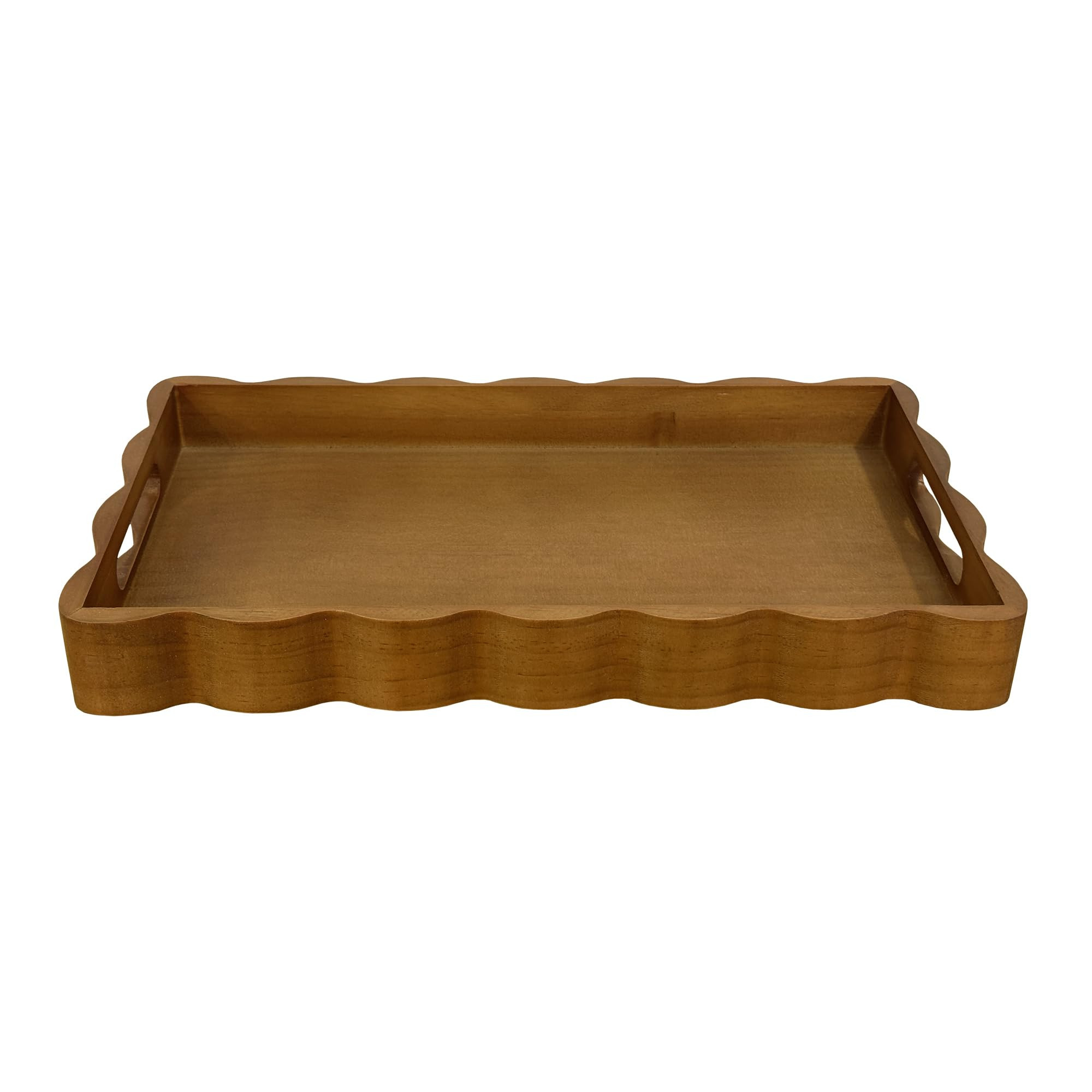 JUIOETURPine Wood Decorative Tray with Handle Rectangular Wooden Serving Tray for Breakfast in Be... | Amazon (US)