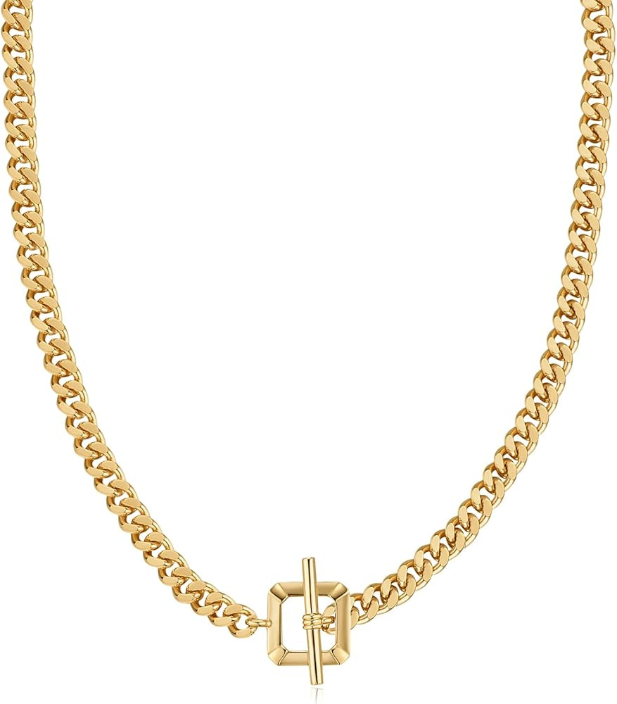 Dainty Layered Choker Necklace 18k gold Plated Y Pendant Commemorative coin Necklace Multilayer B... | Amazon (US)