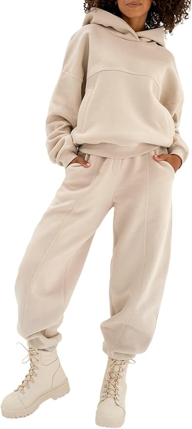 Aleumdr Womens 2 Piece Outfits Matching Sets Sweatsuit Hoodie Sweatshirts and Sweatpants Tracksui... | Amazon (US)