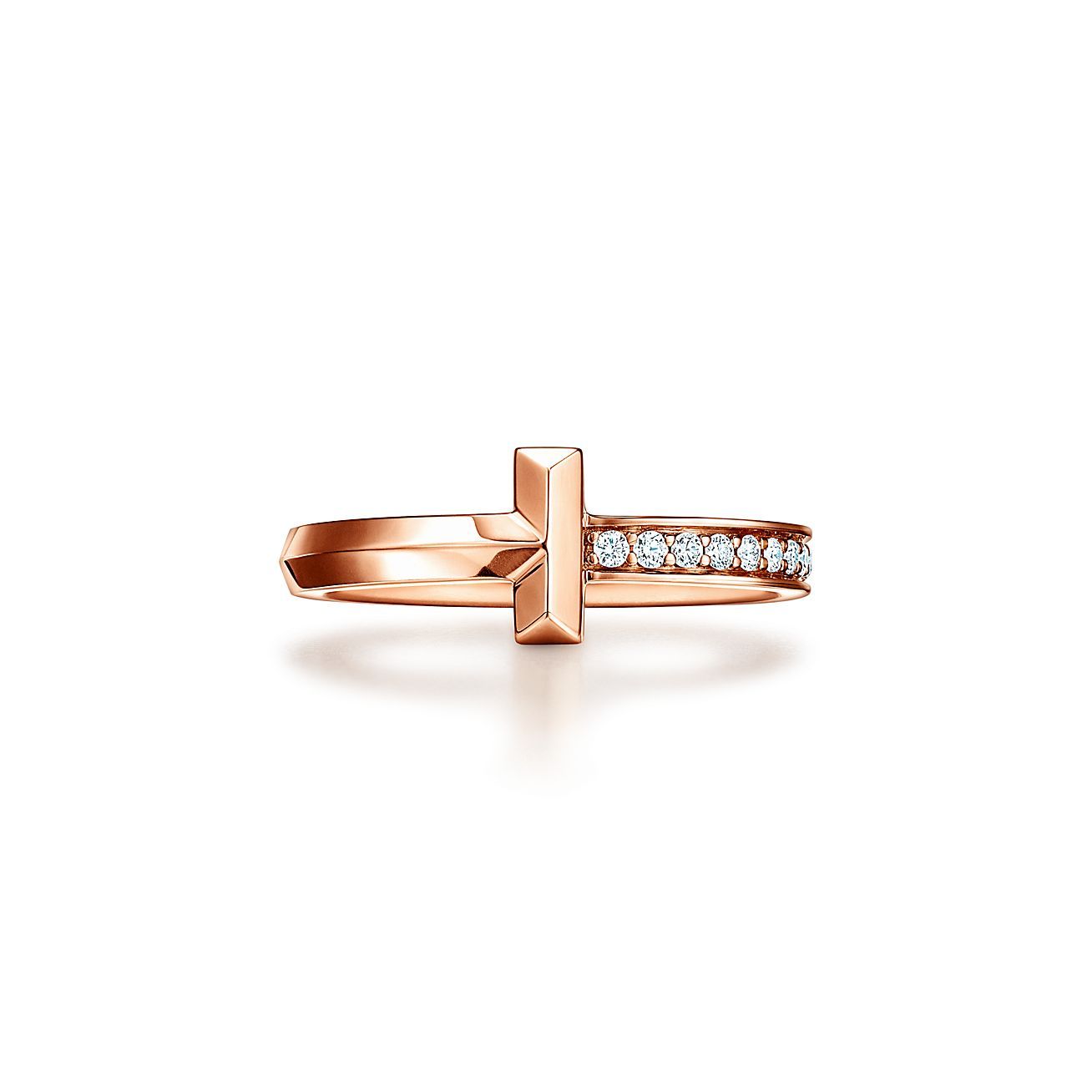 Tiffany T T1 Ring in Rose Gold with Diamonds, 2.5 mm | Tiffany & Co. | Tiffany & Co. (UK)