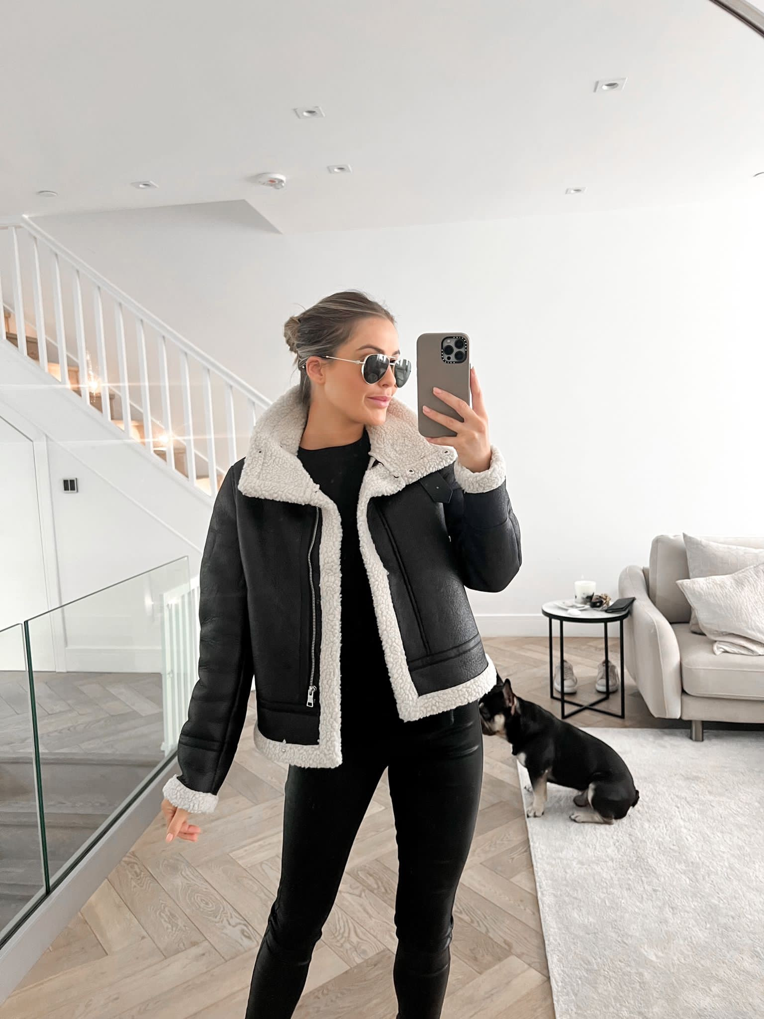 New in new look outfit for autumn. Faux shearling biker jacket, faux leather leggings & a black knit long sleeve top layered underneath  

#LTKstyletip #LTKeurope #LTKSeasonal