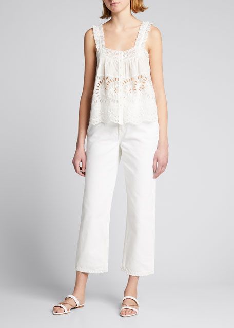 LoveShackFancy Sully Eyelet Sleeveless Top | Bergdorf Goodman