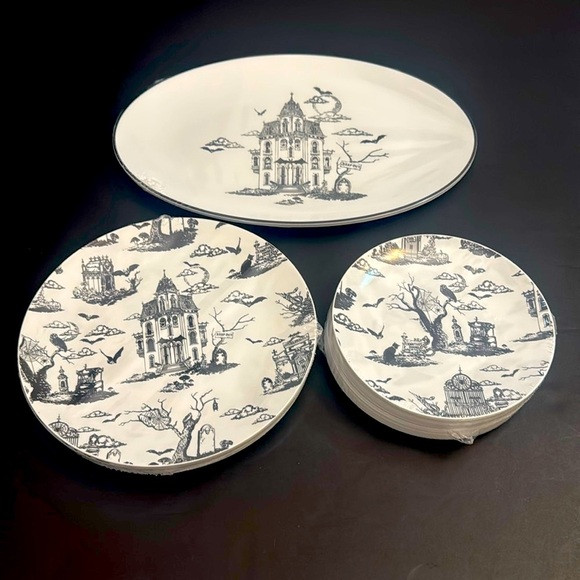 38pc CYNTHIA ROWLEY Disposable Halloween Plates/Platter Set - Halloween -Plastic | Poshmark