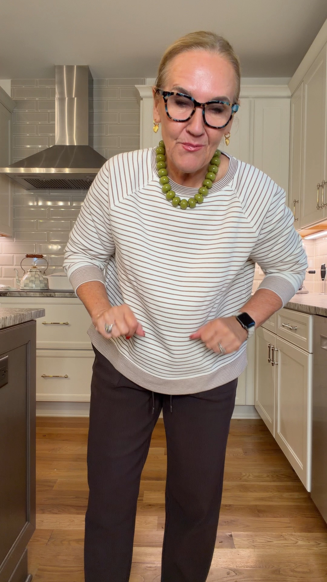New athleisure from Talbots 
Wearing a medium in both the joggers and the sweatshirt. Joggers come in cream and in Brown and are selling fast. Pictured in cream The polkadot half zip I did get the petite medium. The joggers are supposed to be cropped so on me their full length.

#LTKOver40 #LTKootd #LTKPetite