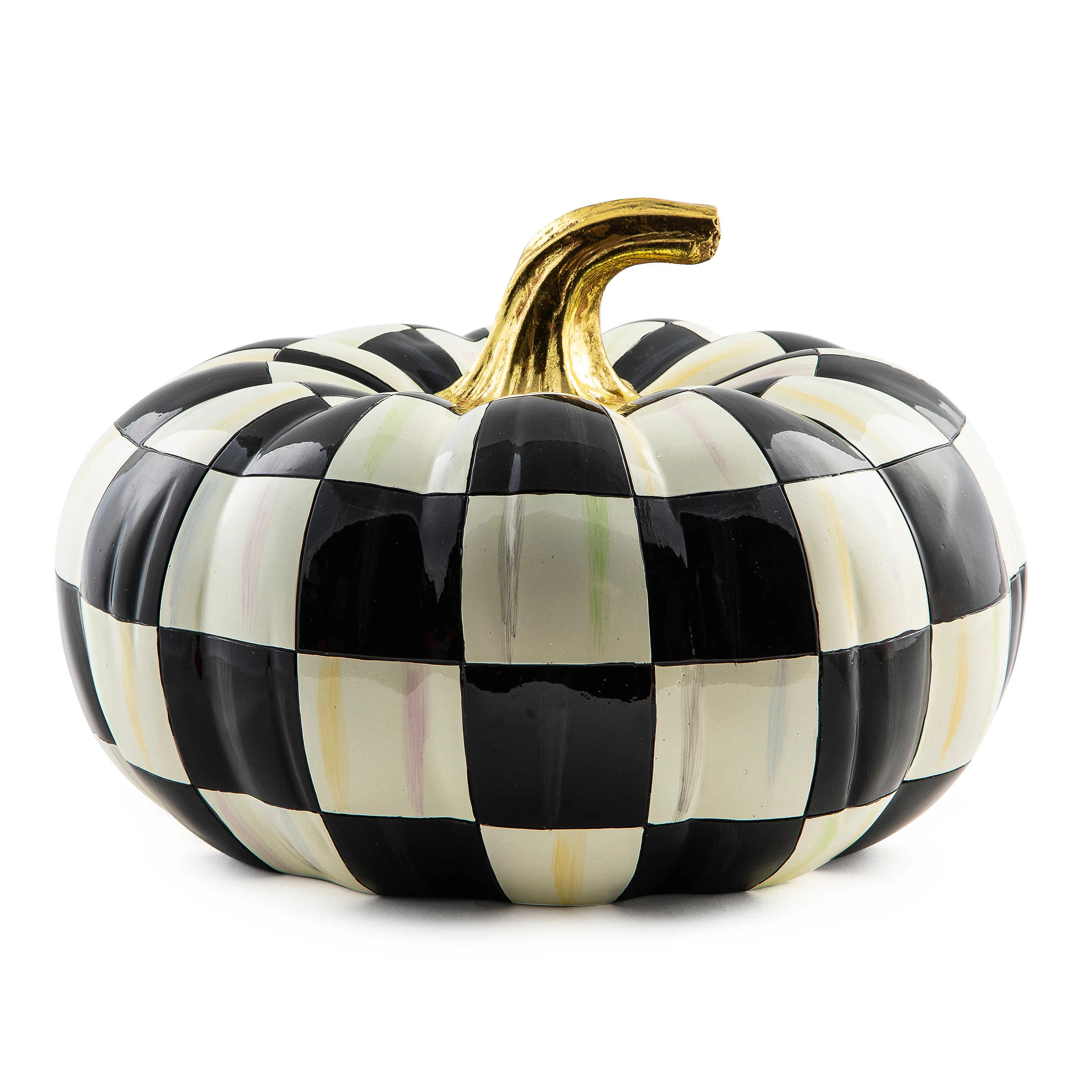 MacKenzie-Childs Courtly Check® Squashed Glossy Medium Pumpkin | Wayfair | Wayfair North America