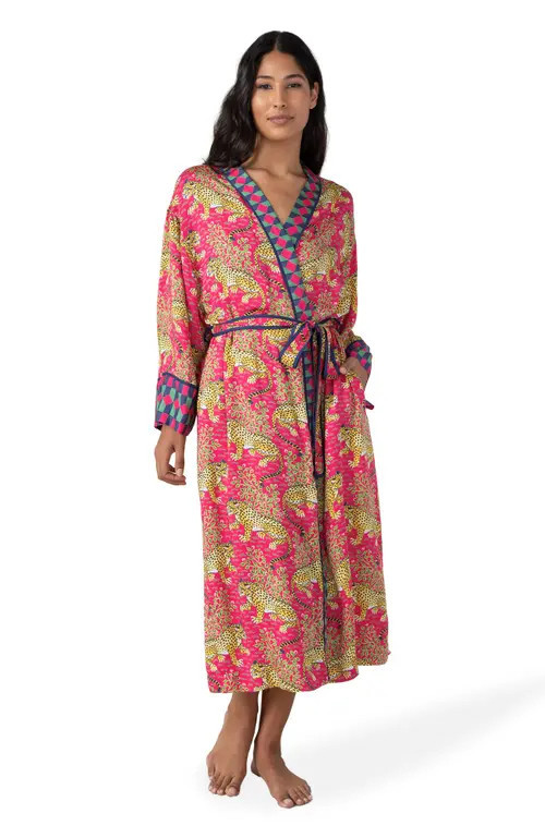 Printfresh Eco Satin Robe in Hot Pink at Nordstrom, Size Small | Nordstrom