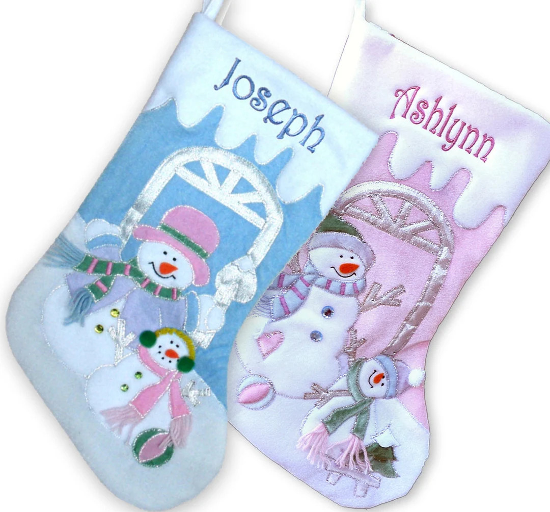 Children's Large Christmas Snowman Personalized Stocking - Etsy | Etsy (US)