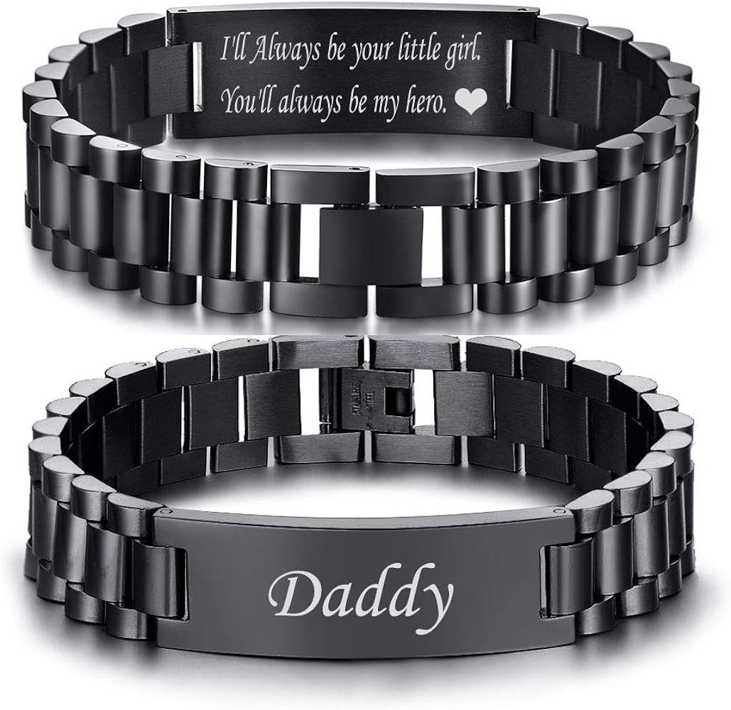 Amazon.com: VNOX Dad Bracelet for Men Personalized Jewelry Fathers Gifts for Dad Daddy form Daugh... | Amazon (US)