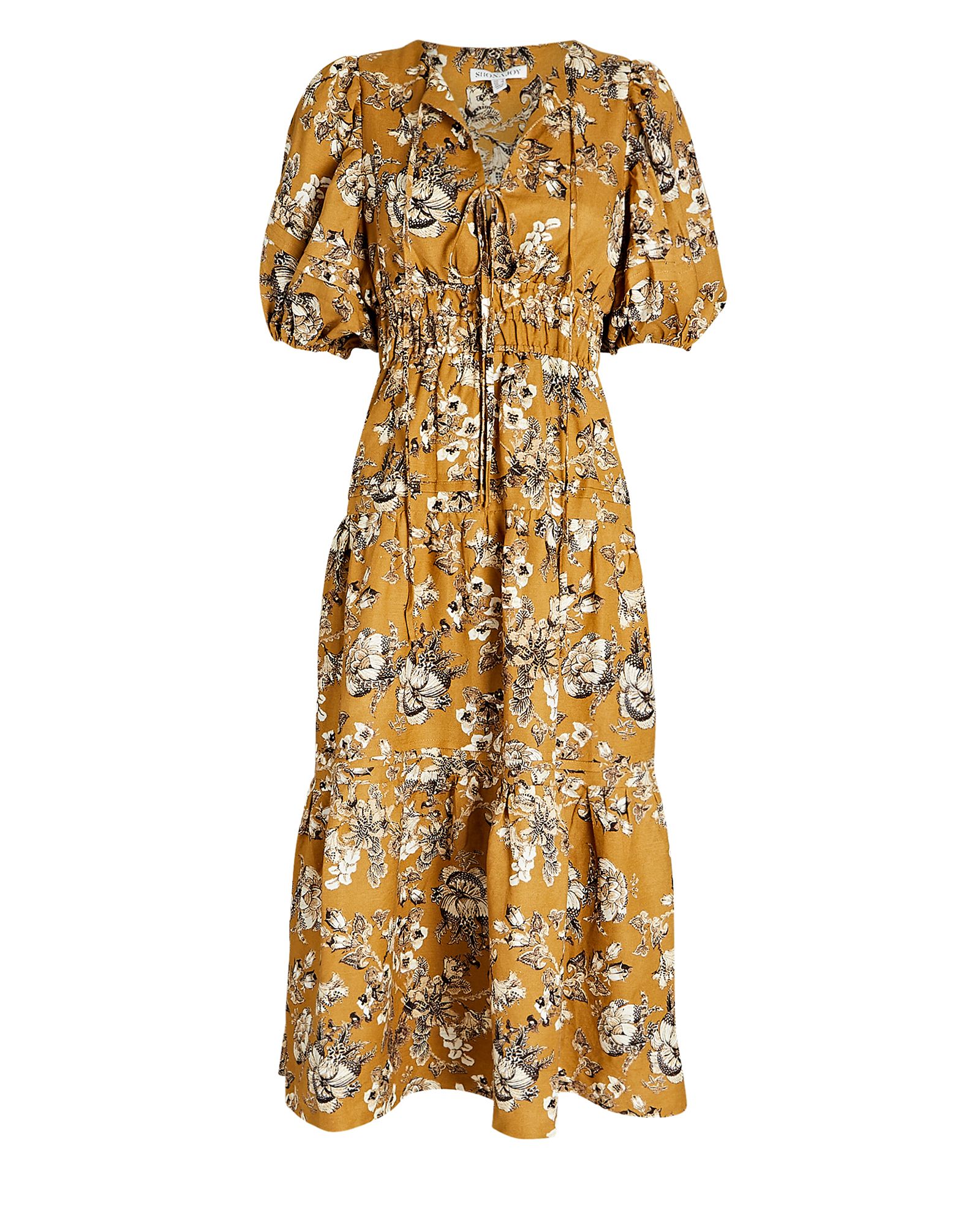 Cecilia Tie-Front Floral Midi Dress | INTERMIX