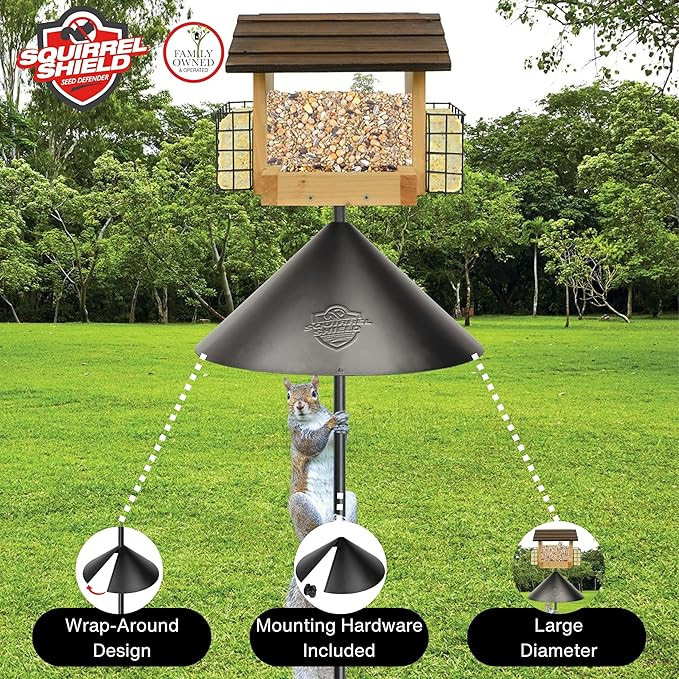 Nature's Way Squirrel Shield 18 inch Metal Wrap Around Baffle for Outdoor Wild Bird Seed Feeder, ... | Amazon (US)