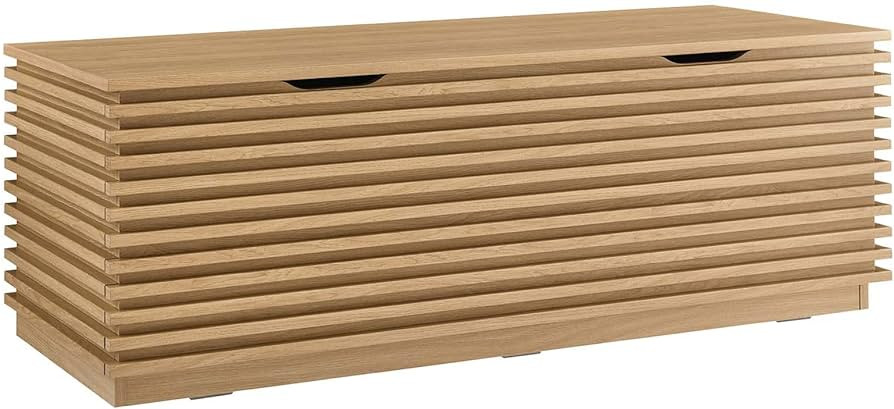 Modway Render 47" Wood Grain Storage Bench in Oak | Amazon (US)