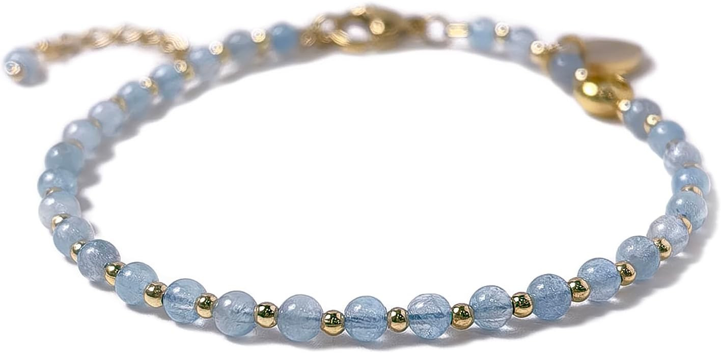 Morchic 3mm Tiny Beads Natural Gemstone Bracelet for Women, Adjustable 7.1" Energy Gem Charm Jewe... | Amazon (US)