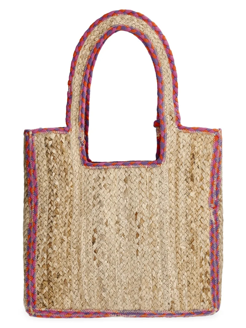 No Boundaries Women's Jute Tote, Pink | Walmart (US)