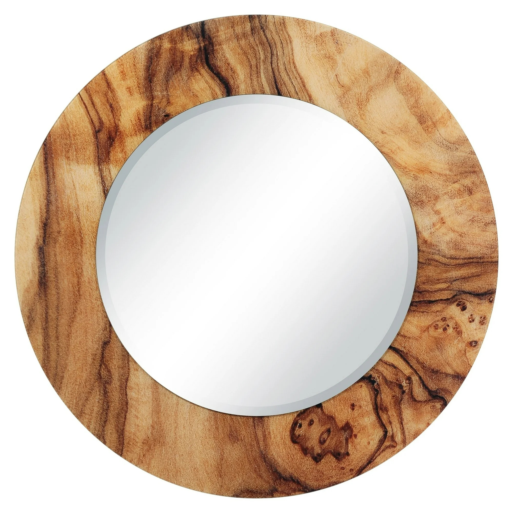 Empire Art Direct "Forest" 24" Round Beveled Wall Mirror on 36" Round Printed Tempered Art Glass ... | Walmart (US)