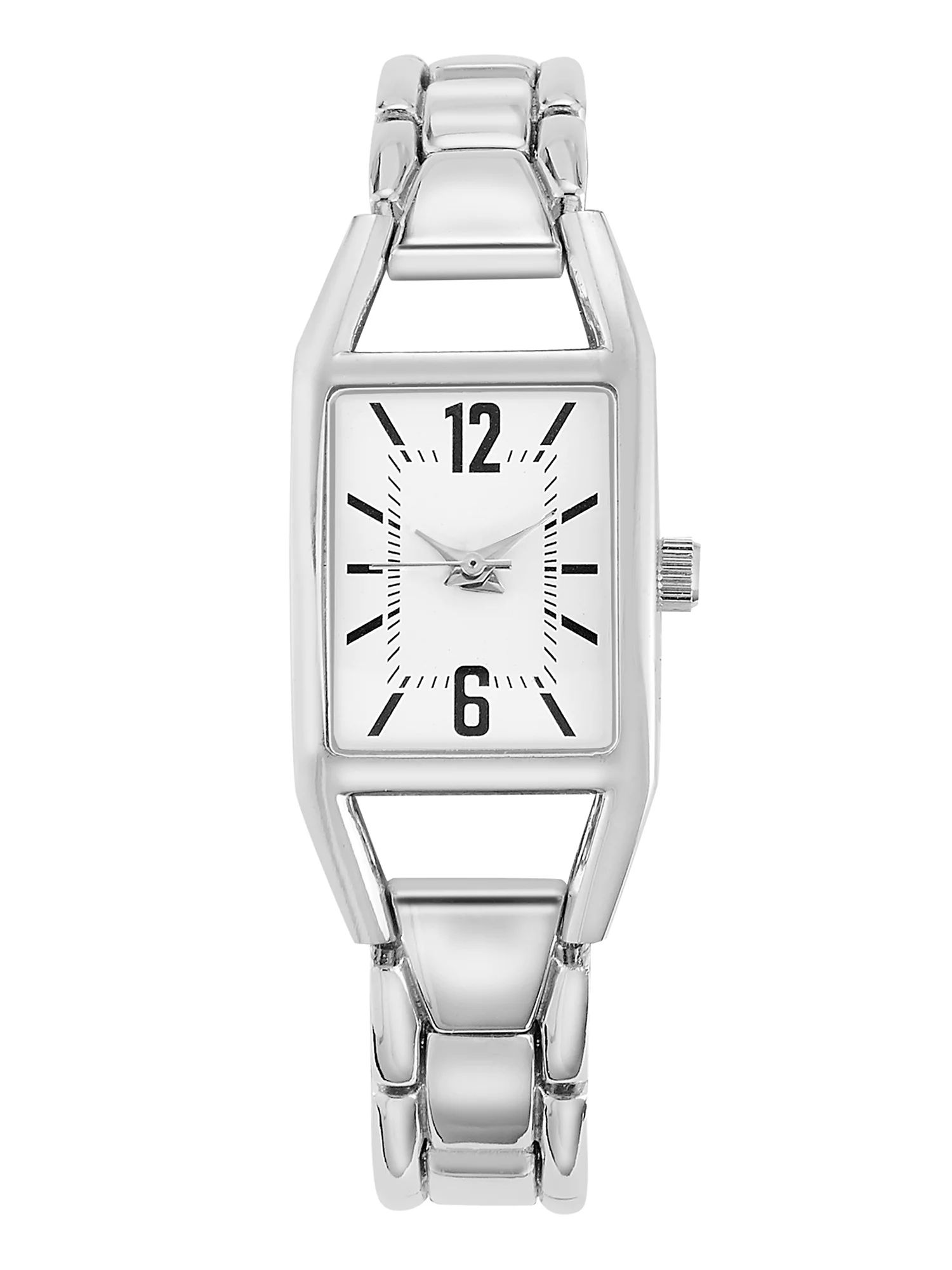 Time and Tru Women's Oblong Silver Tone Bracelet Watch | Walmart (US)
