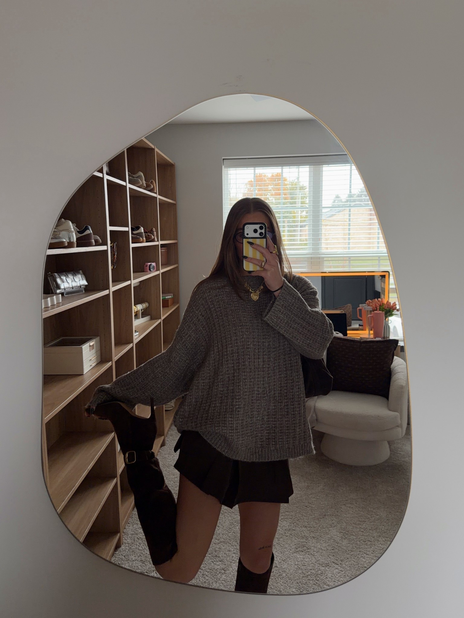 will always love an oversized sweater & skirt moment 🤎🧸✨ 

#LTKootd #LTKHoliday