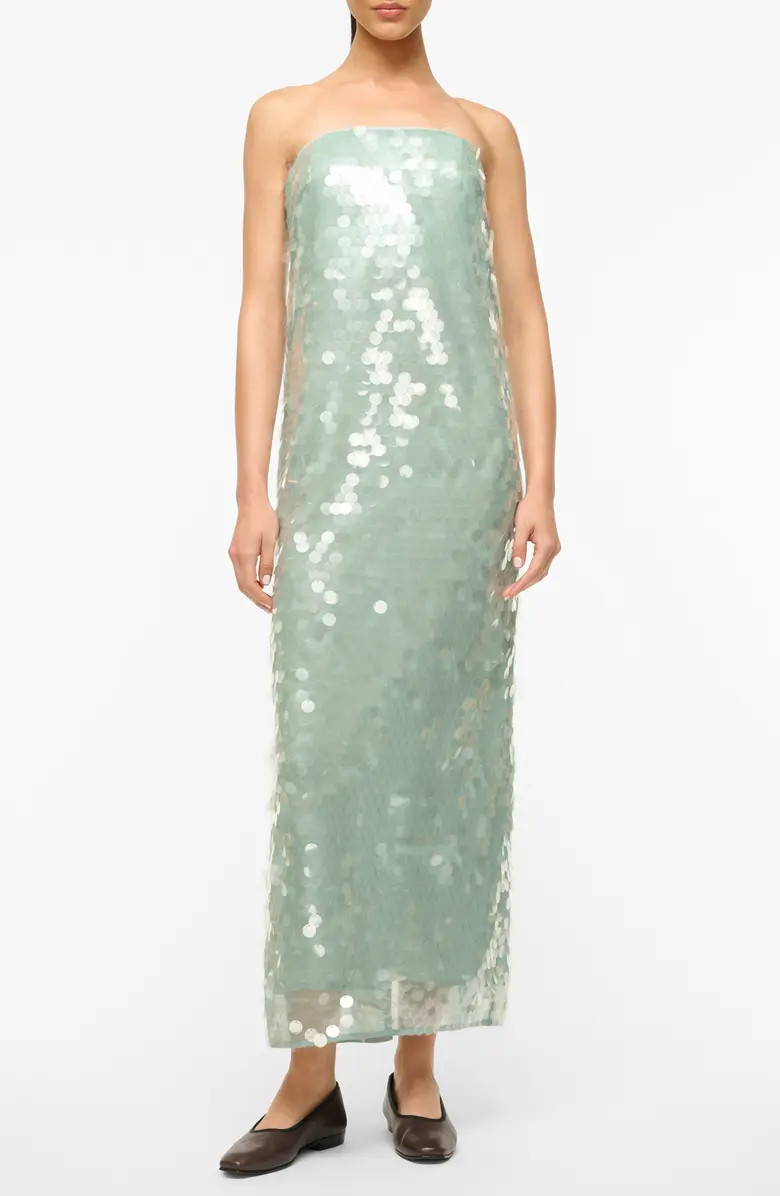STAUD Casey Paillette Strapless Gown | Nordstrom | Nordstrom