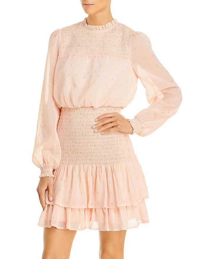 Ruffle Long Sleeve Smocked Mini Dress - 100% Exclusive | Bloomingdale's (US)
