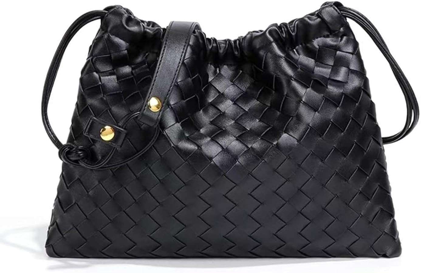 Woven Large Crossbody Bags for Women Trendy Soft Leather Shoulder Tote Purses | Amazon (US)