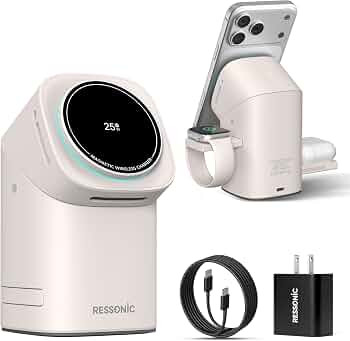 3 in 1 Wireless Charging Station for Apple & Samsung, 25W Fast Magnetic Wireless Charger Stand fo... | Amazon (US)