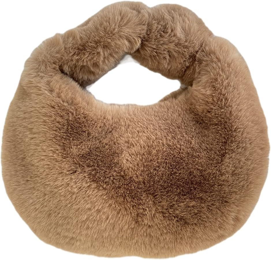XPONNI Fuzzy Dumpling Bag, Cute Fluffy Bags Y2k, Cute Mini Handbags, Faux Fur Bag with Zipper, So... | Amazon (US)