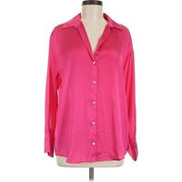 Zara 3/4 Sleeve Button Down Shirt: Pink Tops - Size Medium | ThredUp (US)