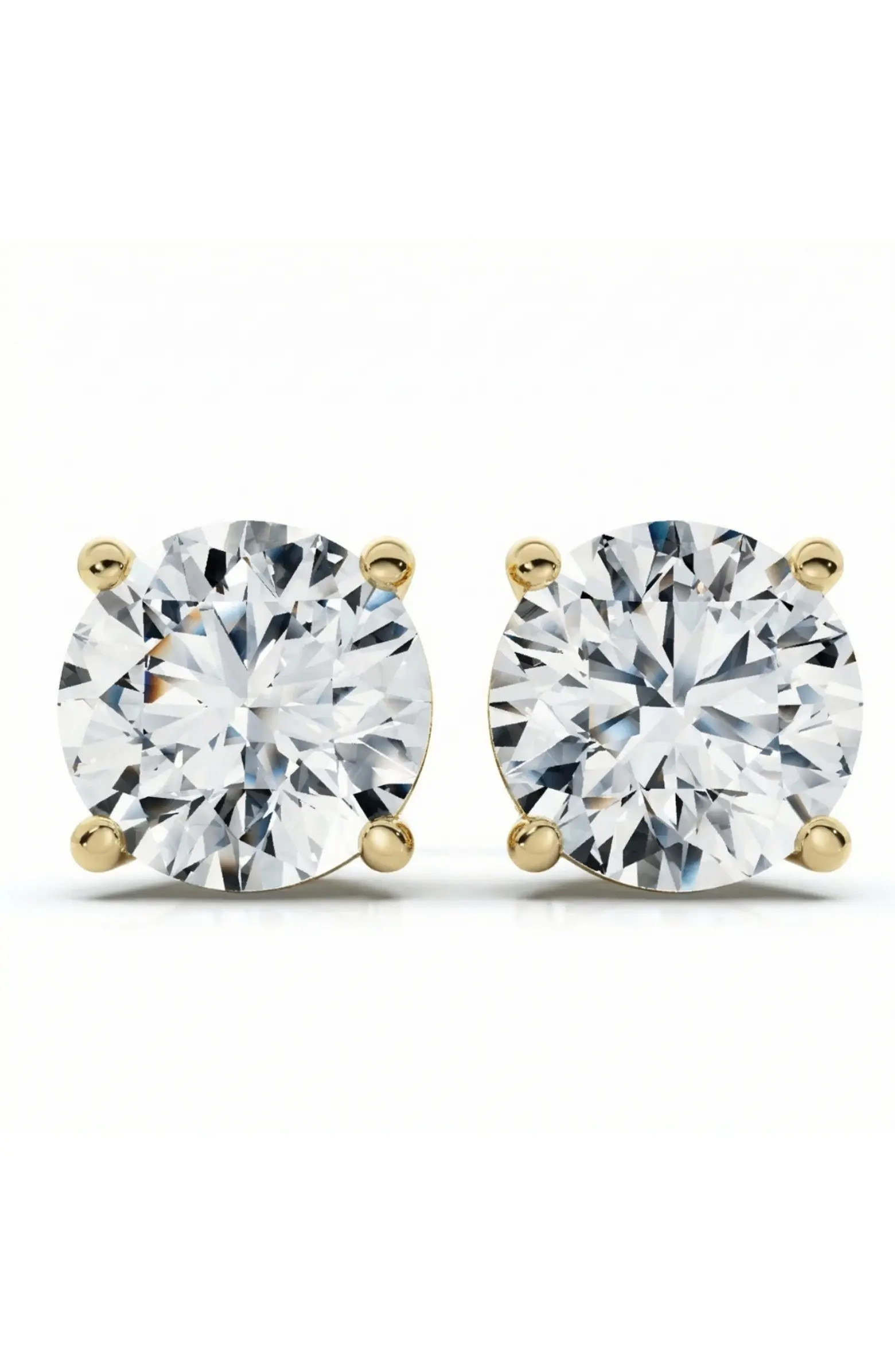 2Ct TW Round Diamond Studs in 14k Gold Lab Grown Earrings | Nordstrom