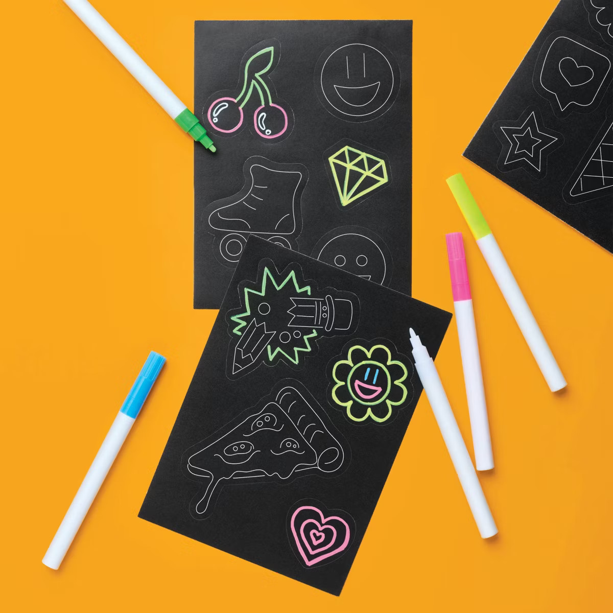 50ct Neon Stickers Coloring Craft Kit - Mondo Llama™ | Target