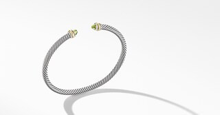 Cable Classic Collection® Bracelet with Peridot and 18K Yellow Gold | David Yurman