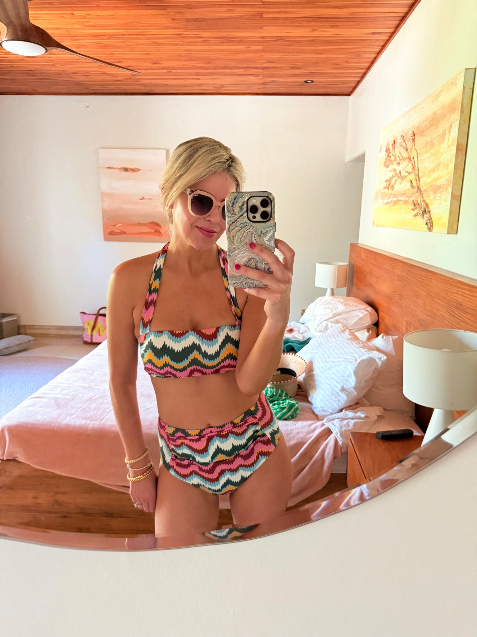 Flattering colorful swimsuit 🩱 

#LTKOver40 #LTKdayinmylife #LTKSeasonal