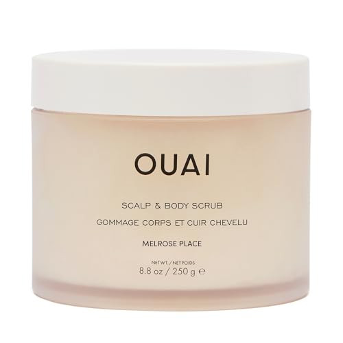 OUAI Scalp & Body Scrub, Melrose Place - Exfoliating Body Scrub with Sugar & Coconut Oil Blend for Smooth, Moisturized Skin - Gentle Scalp Exfoliator for Removing Product Build Up (8.8 Oz) | Amazon (US)