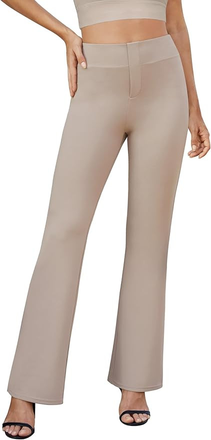 Womens Bootcut Dress Pants Business Casual Work Pants with Pockets High Waist Stretchy Trousers P... | Amazon (US)