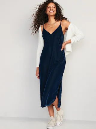Velvet Midi Slip Dress for Women | Old Navy (US)