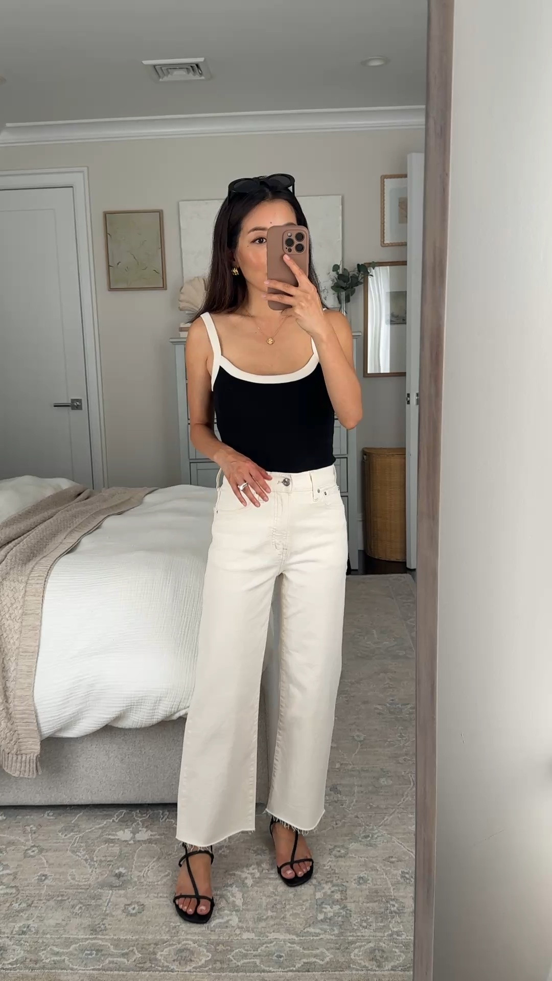 Sizing info below! 
• Contrast rib tank XXS 
• Perfect Vintage Wide-Leg Crop Jean 24 petite 

Petite friendly jeans, summer capsule wardrobe, easy mom outfit

#LTKPetite #LTKSeasonal #LTKmomlife