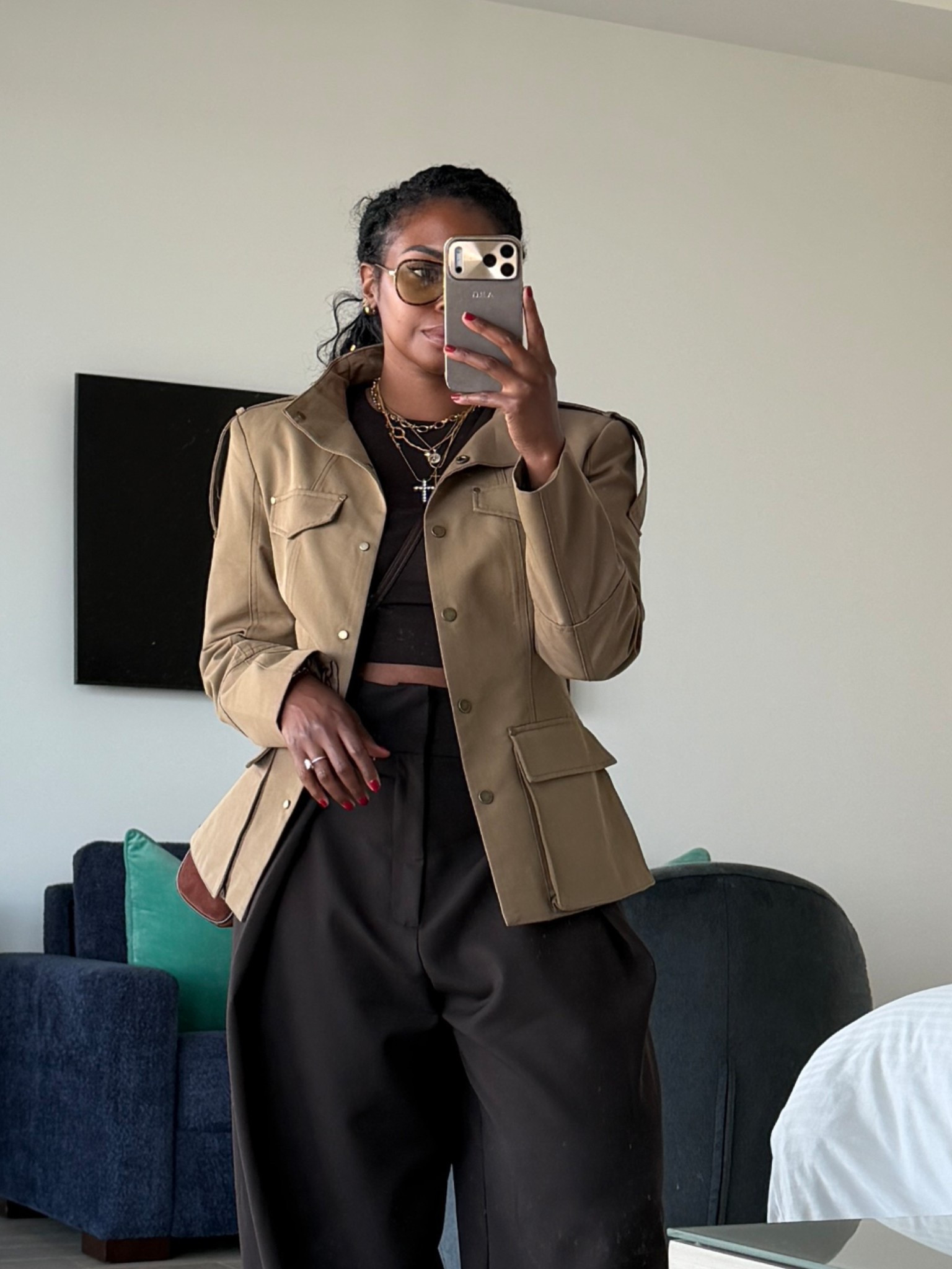 Love this jacket. Couldn’t wait until it came back in stock. Wearing a Small
