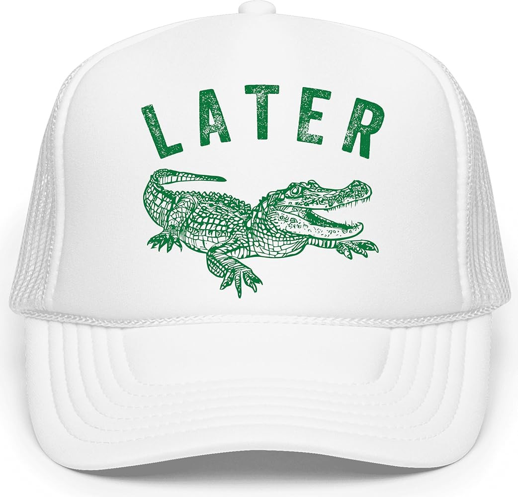 Later Gator Trucker Hat for Men & Women Funny Foam Front Classic 5 Panel Mesh Snapback | Amazon (US)