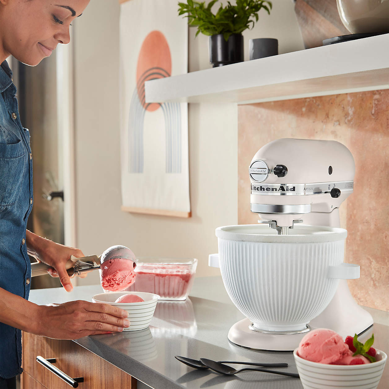 KitchenAid Stand Mixer Ice Cream Maker Attachment + Reviews | Crate & Barrel | Crate & Barrel