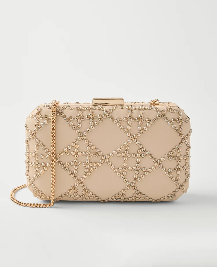 Beveled Crystal Embellished Clutch | Ann Taylor