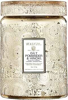 Japonica Collection Large - Gilt Pomander and Hinoki Reed by Voluspa for Unisex - 18 oz Candle | Amazon (US)