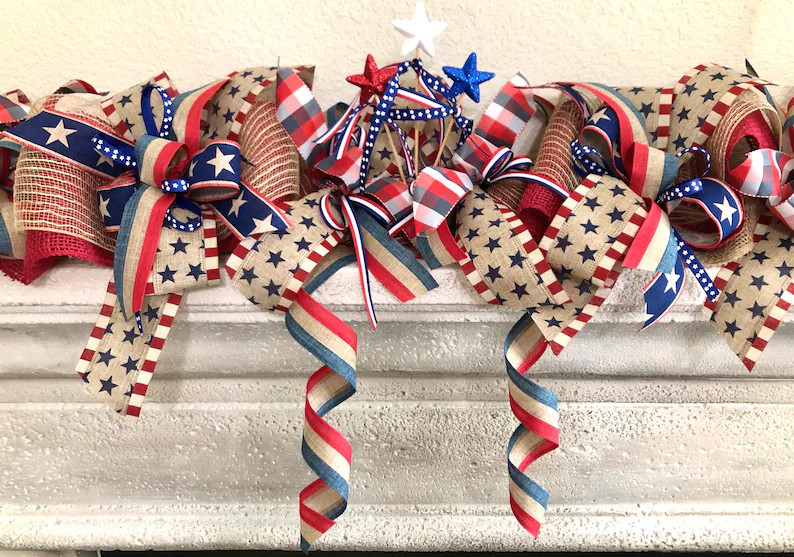 Patriotic, July 4th Garland,memorial Day, Military Garland Decor, Fourth of July Decoration, Elec... | Etsy (US)