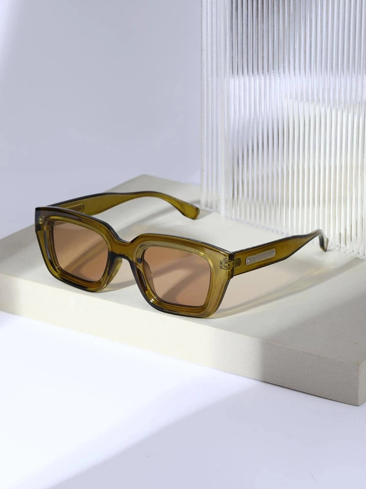 Cute Square Frame Fashion Glasses Shades Beach Accessories Beach Accessories For Women Glasses Shades All-Matchs Fall Winter Women Outfits Clothes Business Casual Gifts | SHEIN