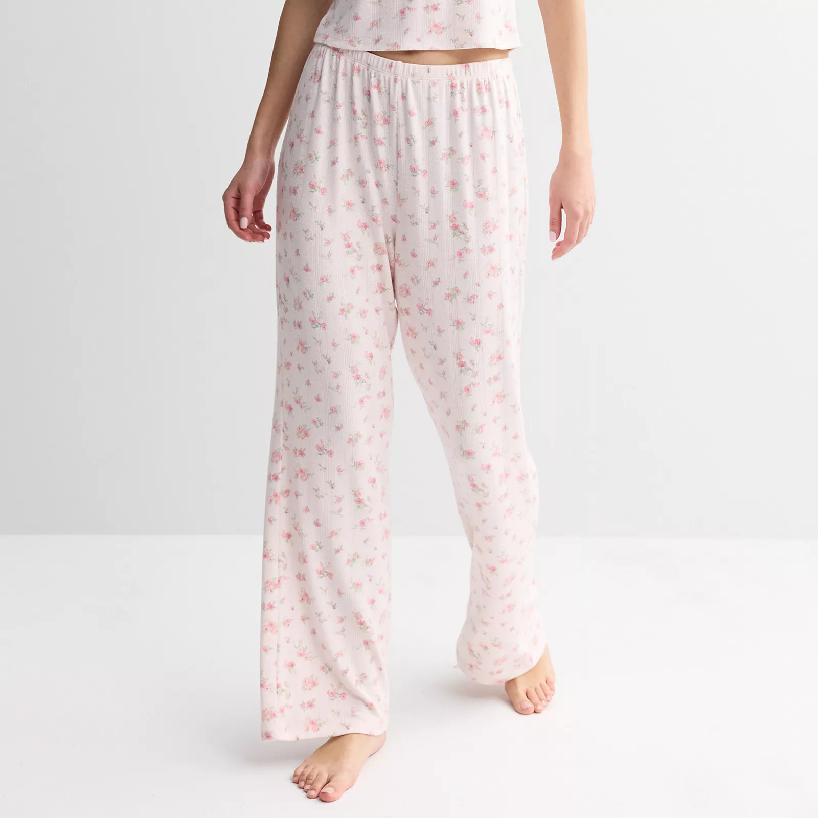 Juniors' Pink Republic Pointelle Lounge Pants, Girl's, Size: XS, Pink Floral | Kohl's