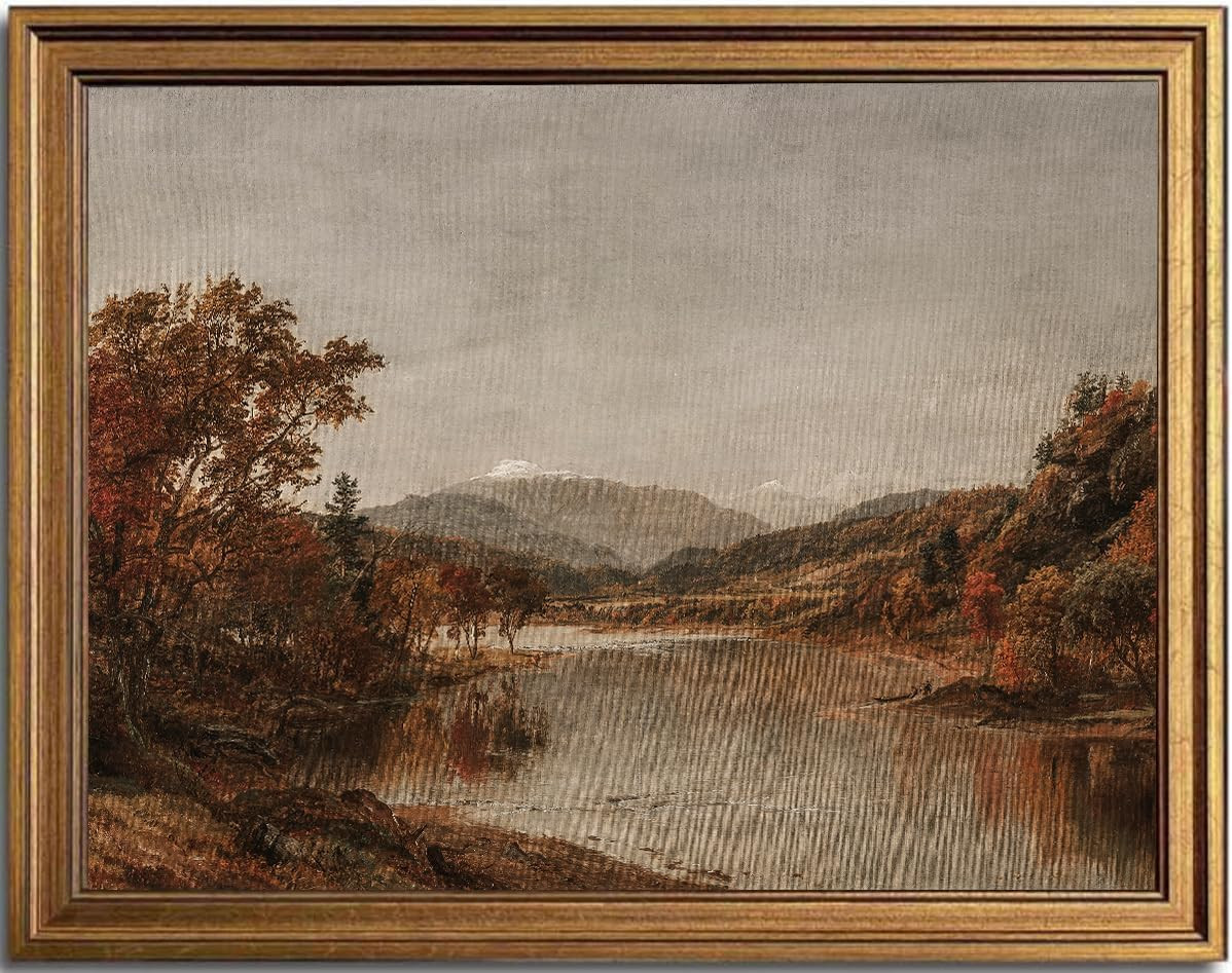 KBKBART Framed Vintage Wall Art for Living Room & Bedroom, Retro Watercolor Autumn Landscape Oil ... | Amazon (CA)