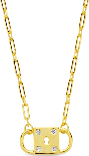 Sterling Forever Double Padlock Cubic Zirconia Pendant Necklace | Nordstromrack | Nordstrom Rack