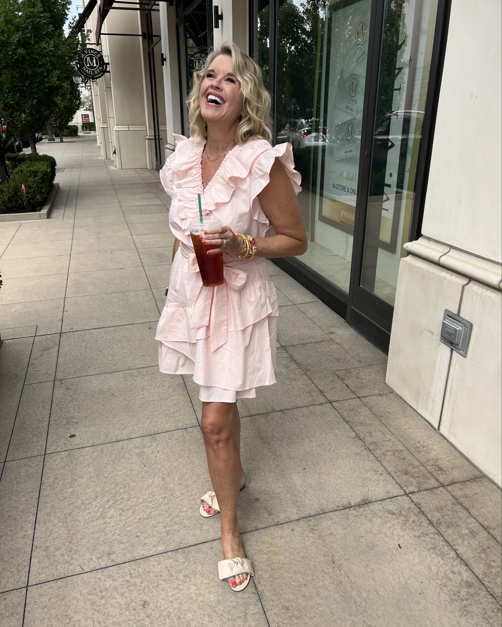 Happy Sunday Pretty ladies🌸

Where my blush pink lovers? Here’s a dress you’ll love a can wear to All  summer social  season🌸

Bridal & baby showers,,  garden parties & brunch, a day wedding guest outfit or to church.

A dress you’ll love can easily dress up or  down with your accessories ✔️

Fits tts, has pockets and ties at waist. 
Save 10% with code DARCY10

Shoes are bow sandals by CECELIA New York

Julie Vos Jewelry 

#LTKWedding #LTKOver40 #LTKStyleTip