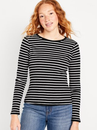 Plush Long-Sleeve Crew-Neck T-Shirt for Women | Old Navy (US)
