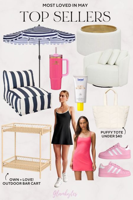 May Top Sellers 💕 Stanley tumbler, Stanley cup, patio furniture, outdoor furniture, patio decor, patio refresh, outdoor decor, outdoor space, bar cart, outdoor bar cart, patio bar cart, Abercrombie, lululemon, activewear, active dress, tennis dress, sneakers, tote bag, tote bags, everyday tote, target, patio update, home decor, home furniture, Walmart home, summer essentials, summer must haves, super goop sunscreen, spf 

#LTKHome #LTKSeasonal #LTKFitness